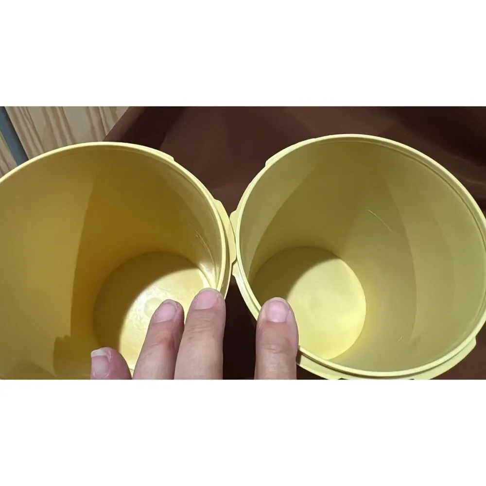 Lot of 7 Tupperware Yellow Stardust Canisters with lids